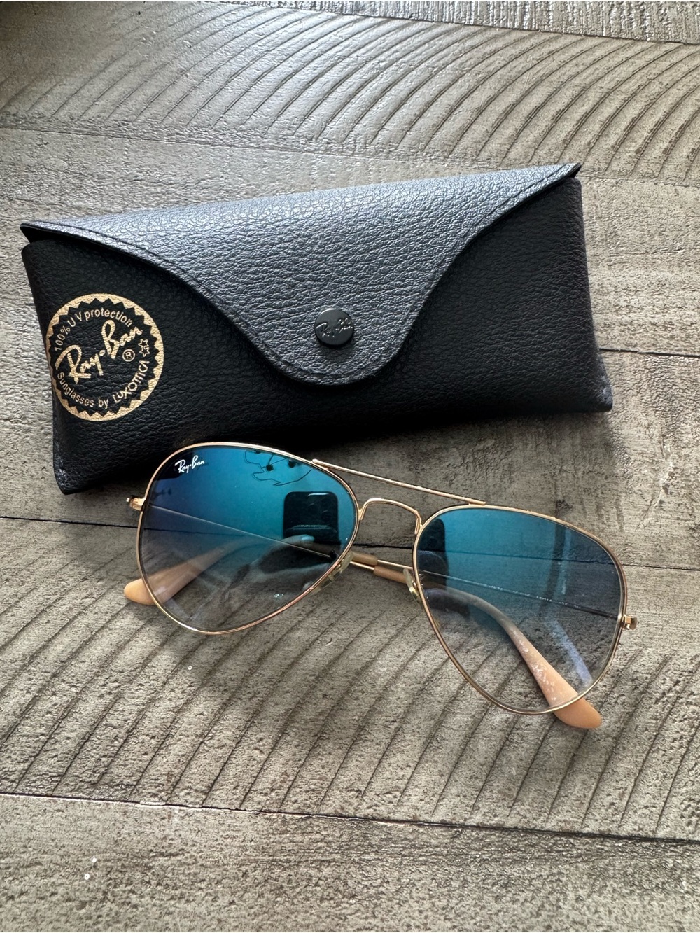 Ray-Ban Aviator Sunglasses in Blue Gradient